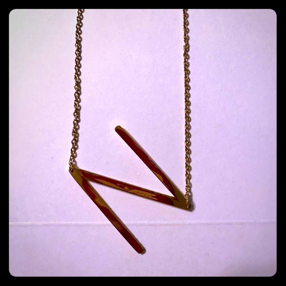 Monogram pendant necklace initial N Anthropologie